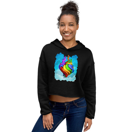 Hearts For All Crop Hoodie